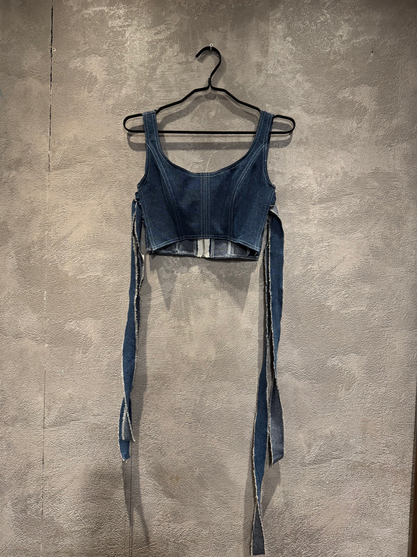 Denim open-side top