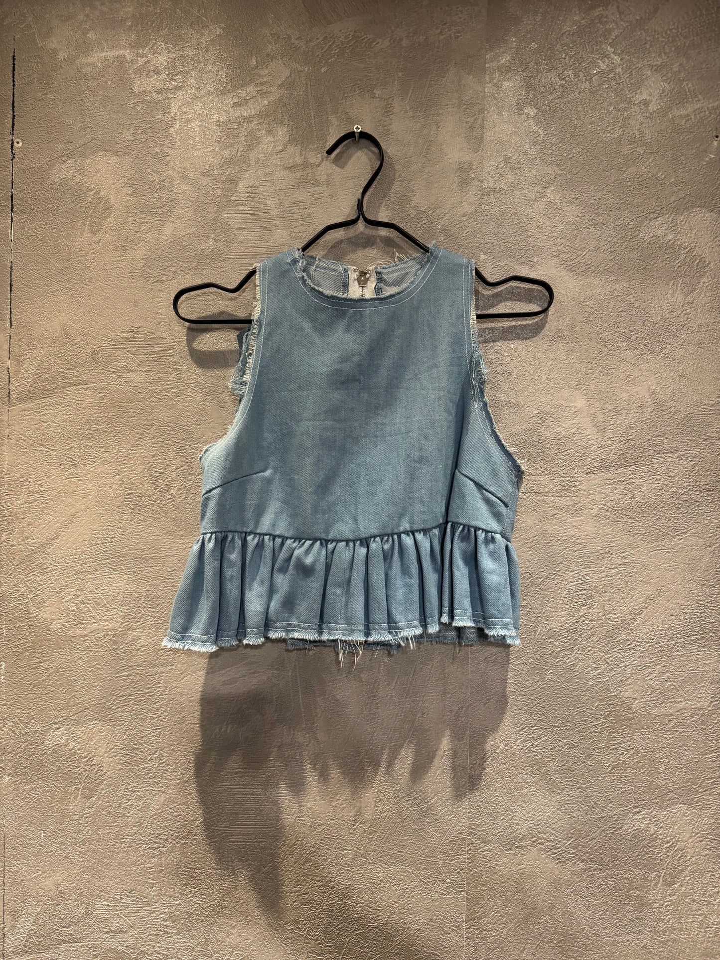 Denim Top with Ruffles