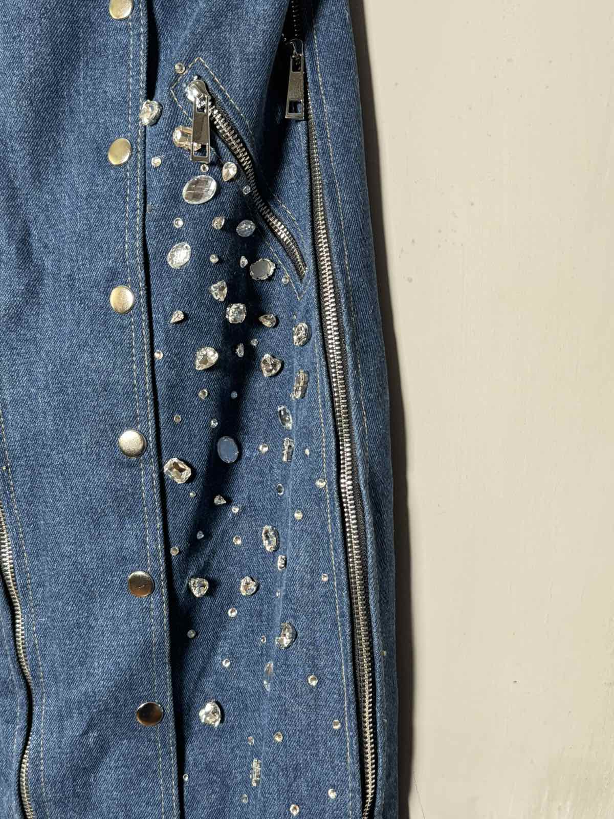 Embellished Denim Skirt