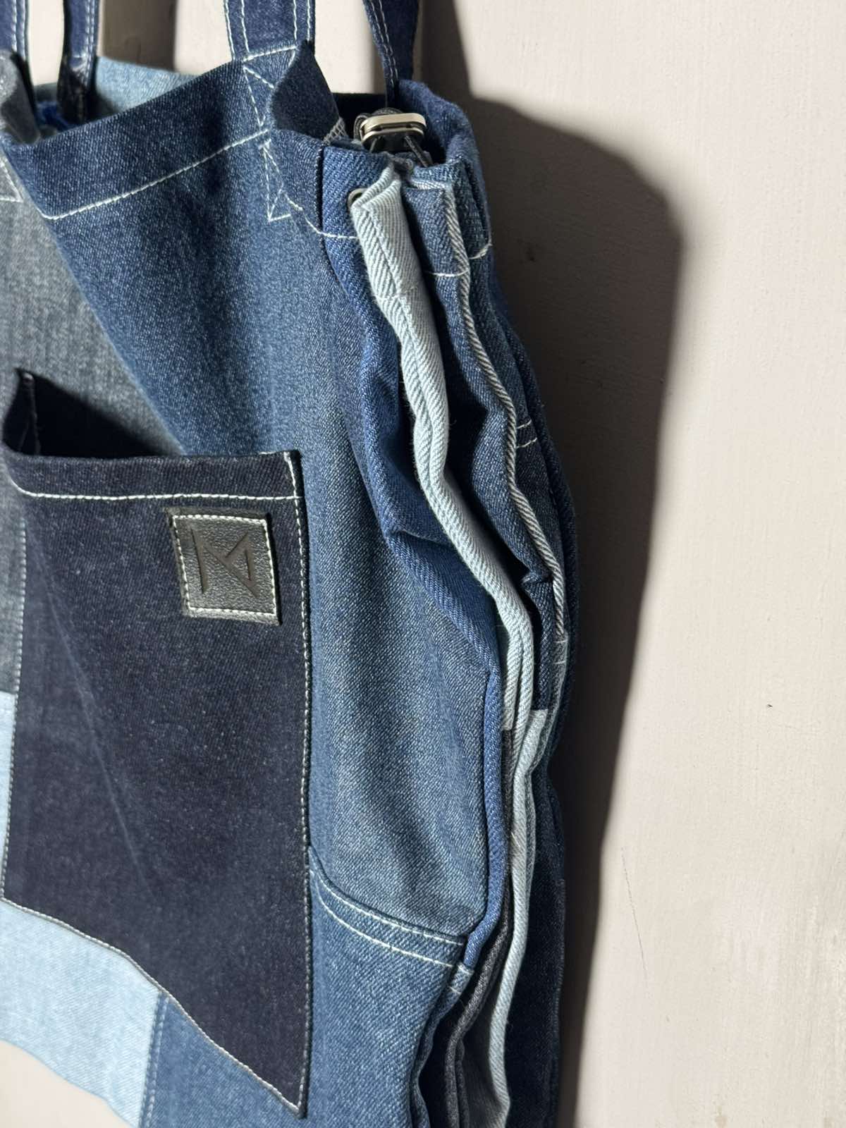 Expandable Parisukat Denim Tote