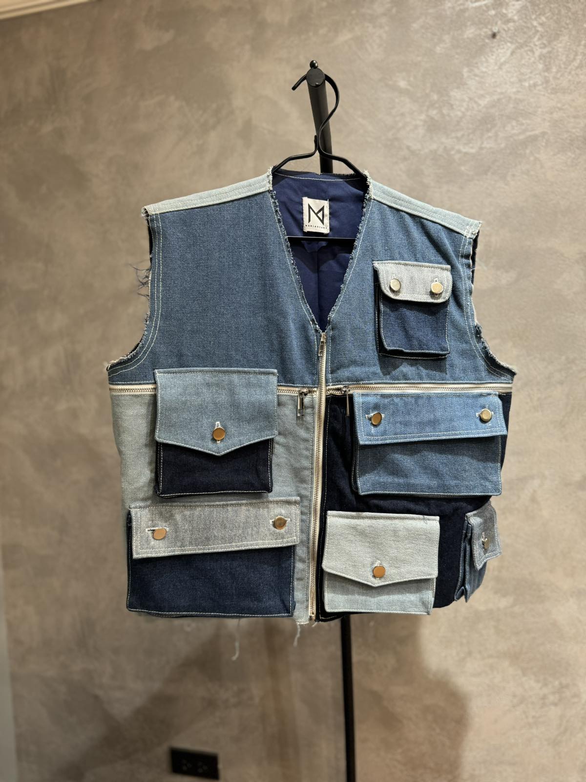 Denim Multi-Pocket Vest