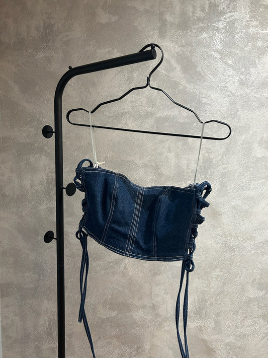 Adjustable Denim Tube Top