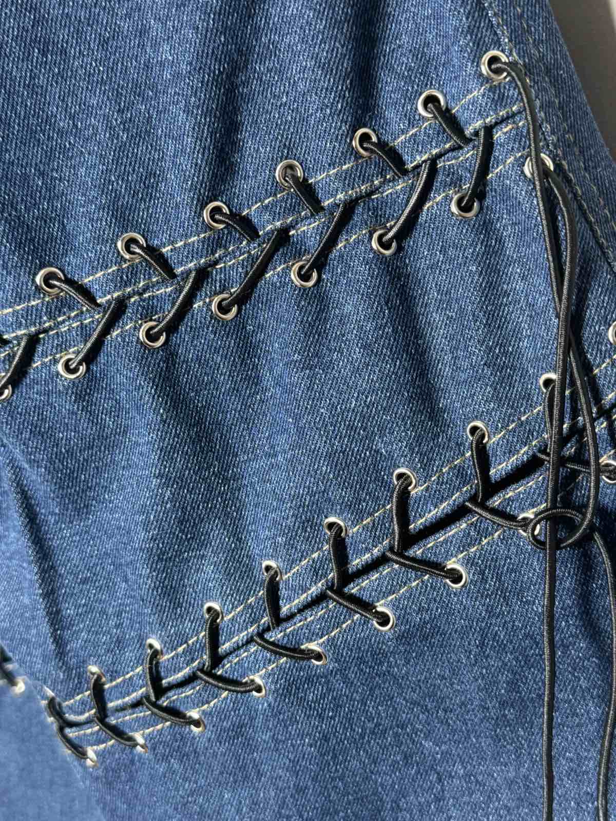 Asymmetrical Skirt with Gromets